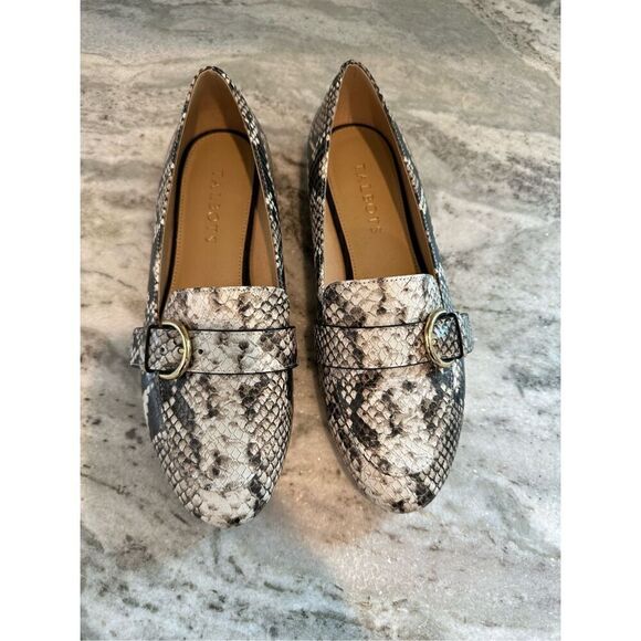 Talbots Snakeskin Buckle Loafers Flats Size 7 - Picture 3 of 9